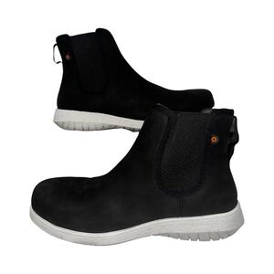 NIB BOGS Cypress Chelsea Waterproof Leather Boot in Black with Safety Toe - 11